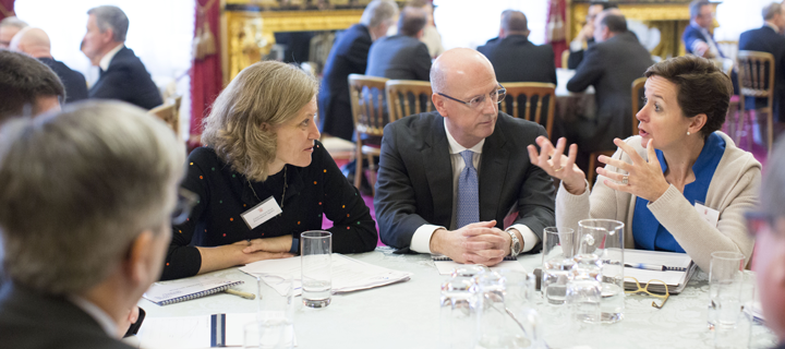 LONDON- UK- 17th Nov 2016. HRH The Prince of Wales convenes global CFO's and other leaders from the finance and accounting community for the annual A4S (Accounting for Sustainability) Summit at St James's Palace in London.
Photograph by Ian Jones