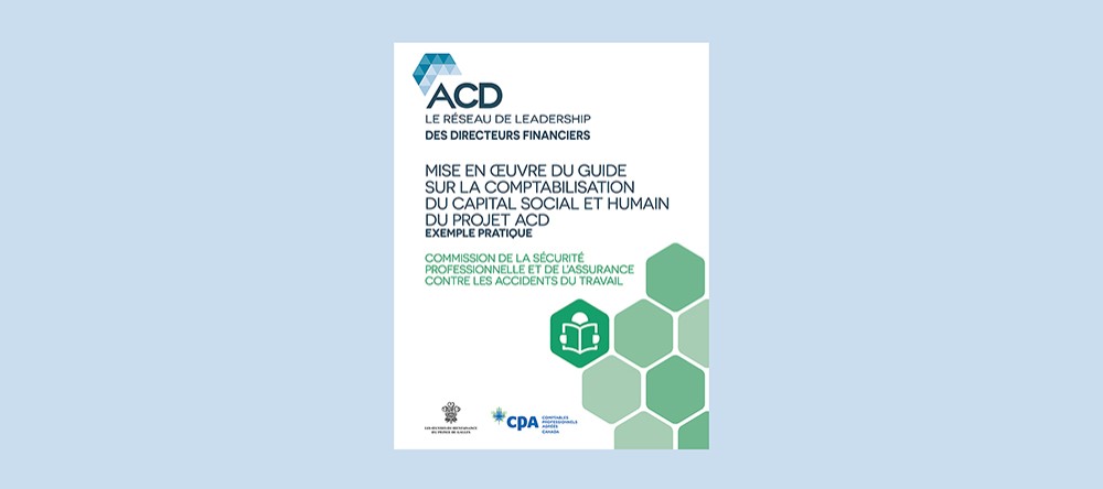 En mars 2017, la Section canadienne du RÃ©seau de leadership des chefs des finances du projet ACD a Ã©tÃ© formÃ©e en partenariat avec CPA Canada. Ce rÃ©seau mondial unique en son genre rÃ©unit dâ  Ã©minents chefs des finances travaillant au sein de grandes entreprises qui souhaitent intÃ©grer la gestion des enjeux environnementaux et sociaux dans les processus dâ  affaires et la stratÃ©gie organisationnelle. 
Pour leur premier projet, les membres de la Section canadienne ont mis en oeuvre les apprentissages du guide sur la comptabilisation du capital social et humain du projet ACD, publiÃ© en mai 2017 sur le site Web de lâ  ACD.